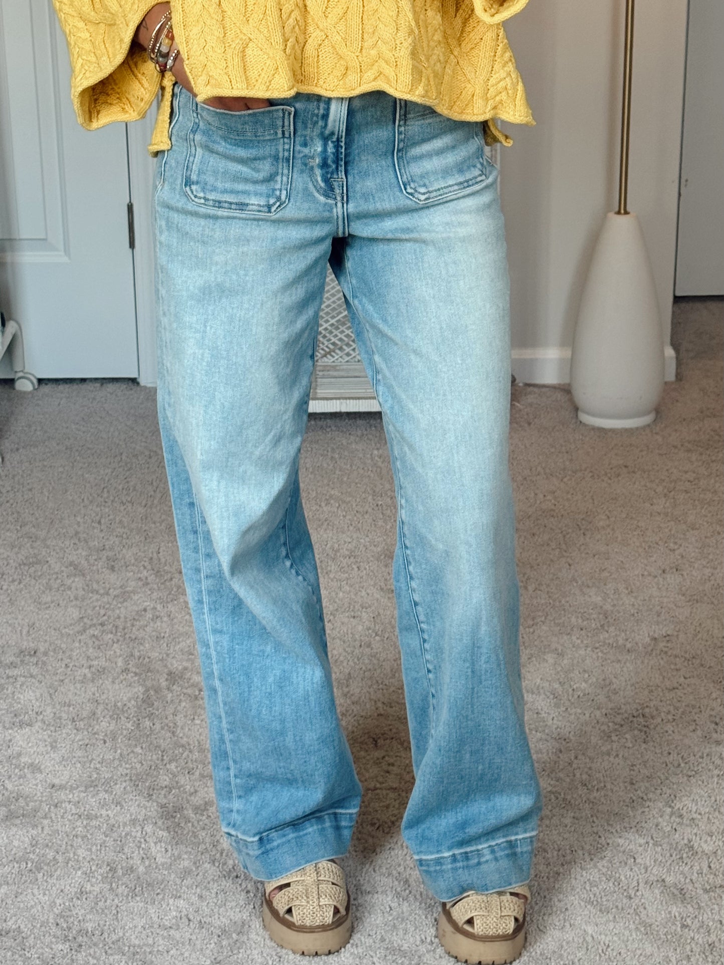 Front pocket Wide Leg Jeans