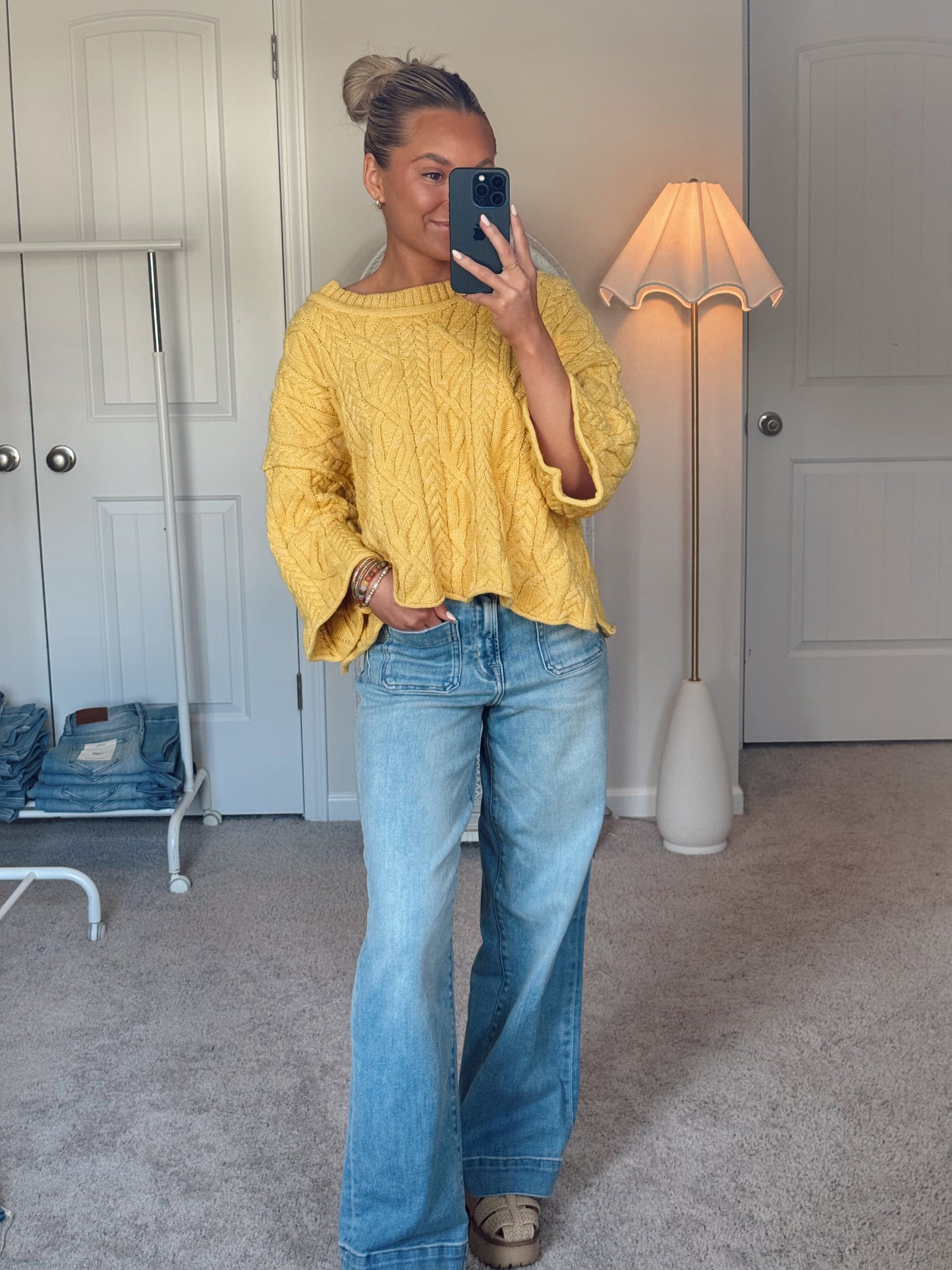 Front pocket Wide Leg Jeans